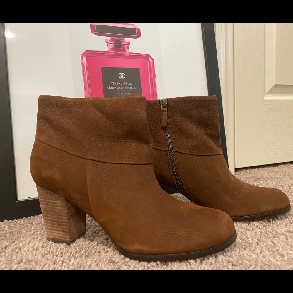 Cole Haan Suede Leather Brown Ankle Boots Woman’s - Picture 7 of 9